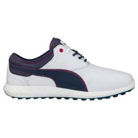 Damskie buty golfowe Puma IGNITE Spikeless • Biało Granatowe