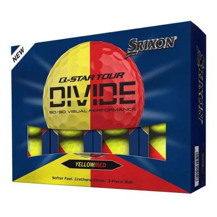 Piłki golfowe Srixon Q-Star Tour Divide • Żółto Czerwone