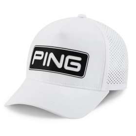Męska czapka golfowa Ping Tour Vented Delta Cap • Biało Czarna