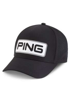 Męska czapka golfowa Ping Tour Vented Delta Cap • Czarno Biała
