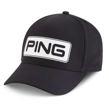 Męska czapka golfowa Ping Tour Vented Delta Cap • Czarno Biała