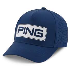Męska czapka golfowa Ping Tour Vented Delta Cap • Granatowo Biała
