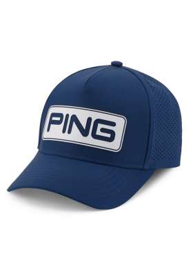 Męska czapka golfowa Ping Tour Vented Delta Cap • Granatowo Biała