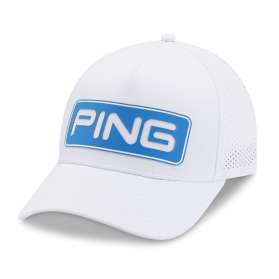 Męska czapka golfowa Ping Tour Vented Delta Cap • Biało Niebieska