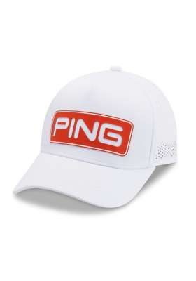 Męska czapka golfowa Ping Tour Vented Delta Cap • Biało Czerwona