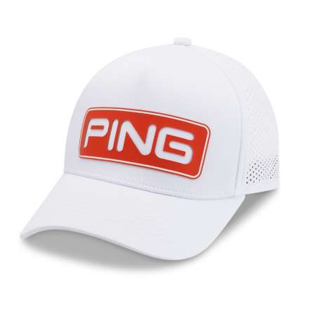 Męska czapka golfowa Ping Tour Vented Delta Cap • Biało Czerwona