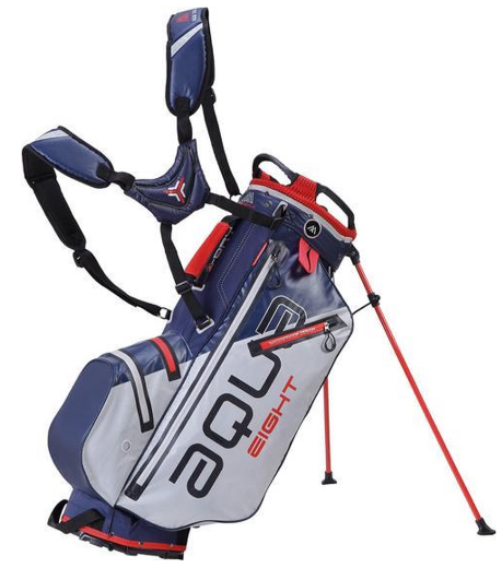 Torba golfowa BIG MAX Aqua Eight • Srebrno-błękitno-czerwona