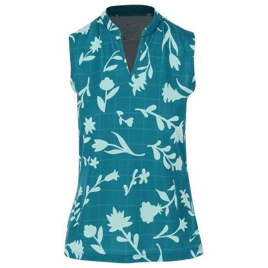 Polo NIKE Breathe Floral • Niebieskie