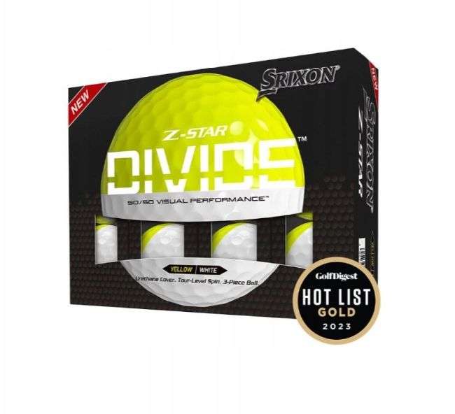Piłki golfowe Srixon Z-Star Divide • Żółto białe 2023
