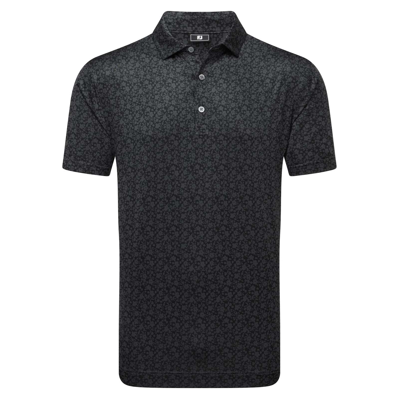 Męska koszulka golfowa Footjoy Painted Floral Lisle • Czarna