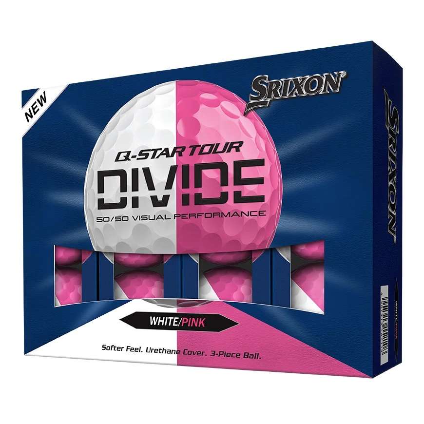Piłki golfowe Srixon Q-Star Tour Divide • Biało Różowe