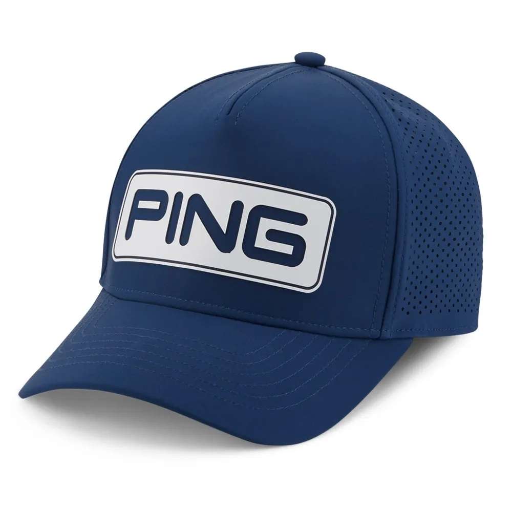 Męska czapka golfowa Ping Tour Vented Delta Cap • Granatowo Biała