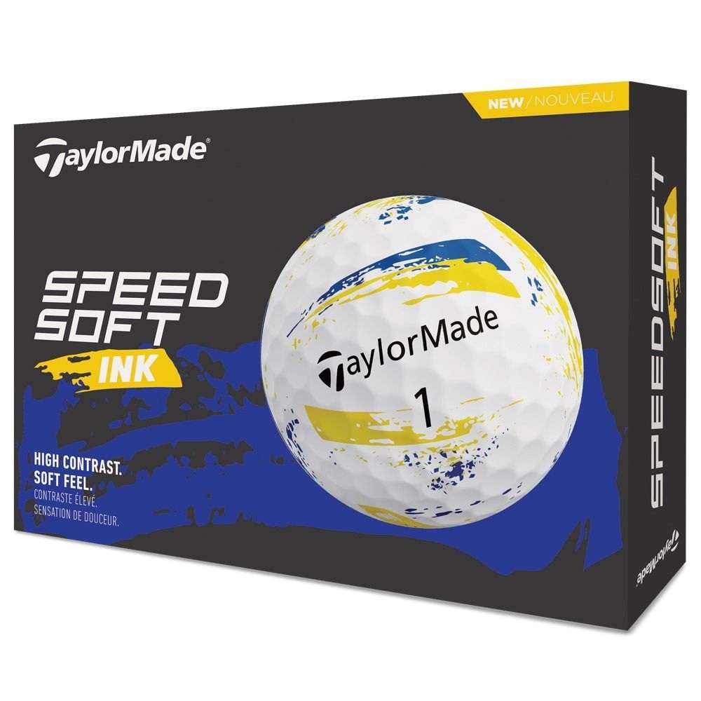 Piłki golfowe Taylormade SpeedSoft INK • Żółto Niebieskie