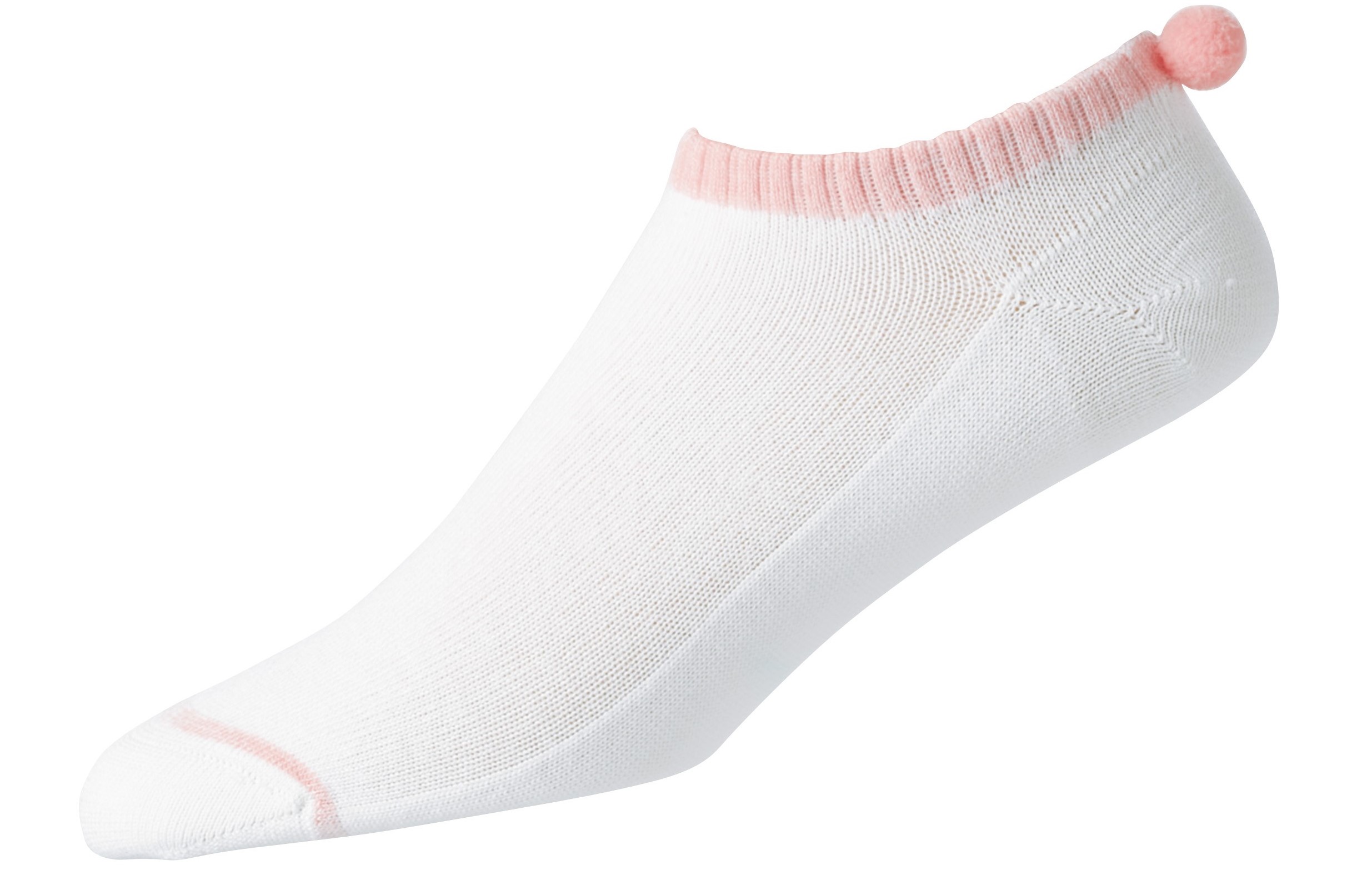 Stopki z pomponikami FootJoy ProDry • Biało Różowe