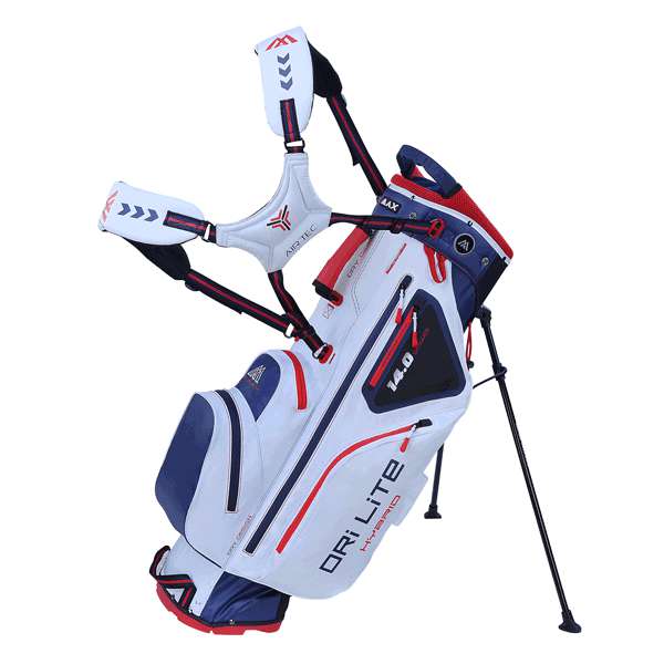 Torba golfowa BIG MAX dri-lite hybrid bialo-niebiesko-czerwona